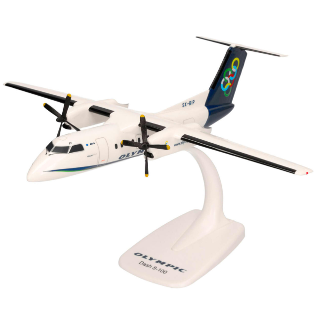 Herpa Snap-Fit Flugzeugmodell Olympic Air Dash 8-100 (1:100)